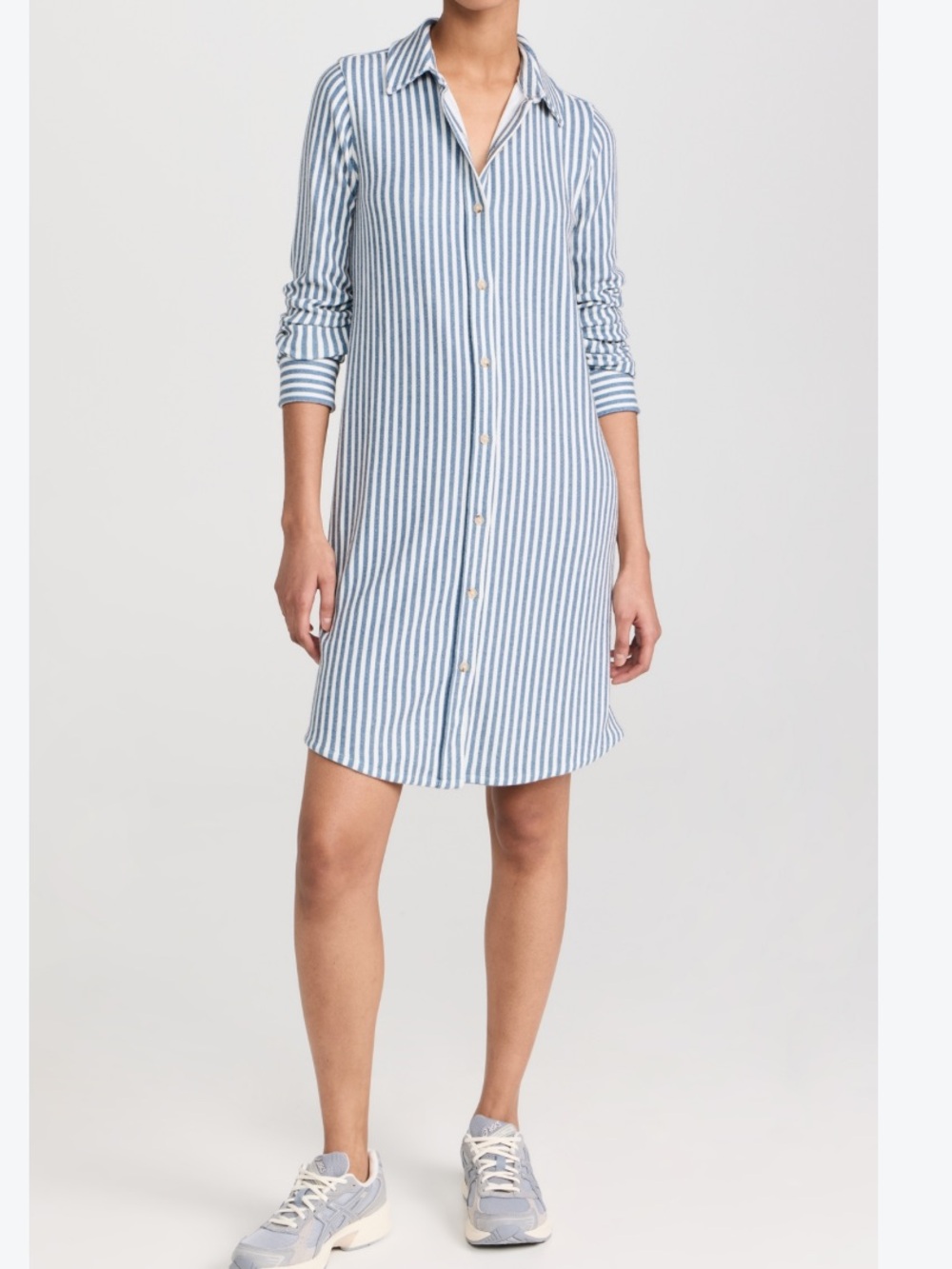 Faherty Legend Sweater Dress Blue and White Stripe Size Medium